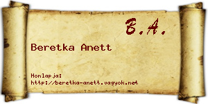Beretka Anett névjegykártya